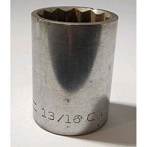 Vintage‎ Craftsman 13/16" Socket 1/2" Drive 12 Pt Shallow Socket -V- #USA